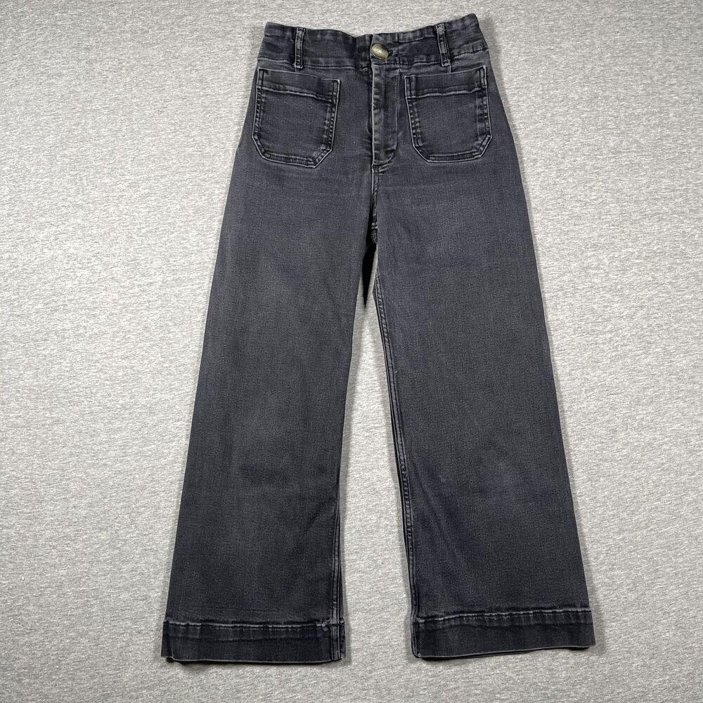 Maeve Jeans Womens 26 Gray Wide-Leg High Rise Charcoal Wash Stretch Denim